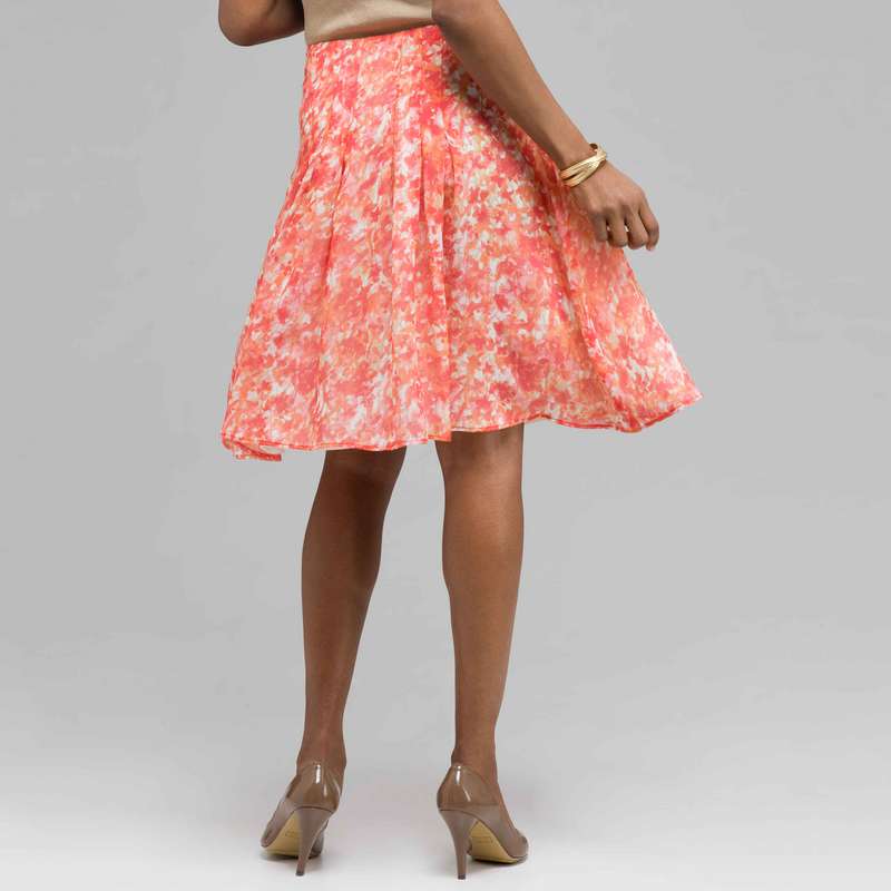 Pleated Flare Skirt., , large